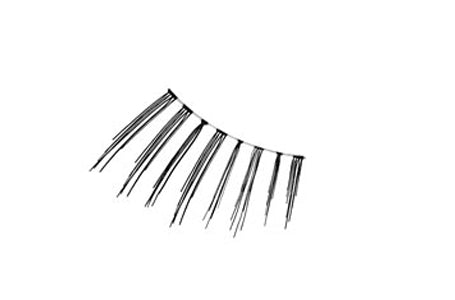 Close-up of Ardell Lash Accent 308  faux lashes for the right eye featuring clustered lash fibers