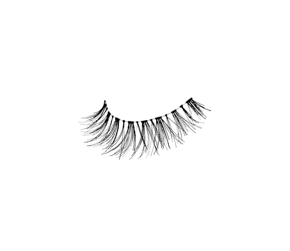 An angle shot of Ardell Baby Wispies showing signature Wispies style with crisscross, feathering & curl lash style