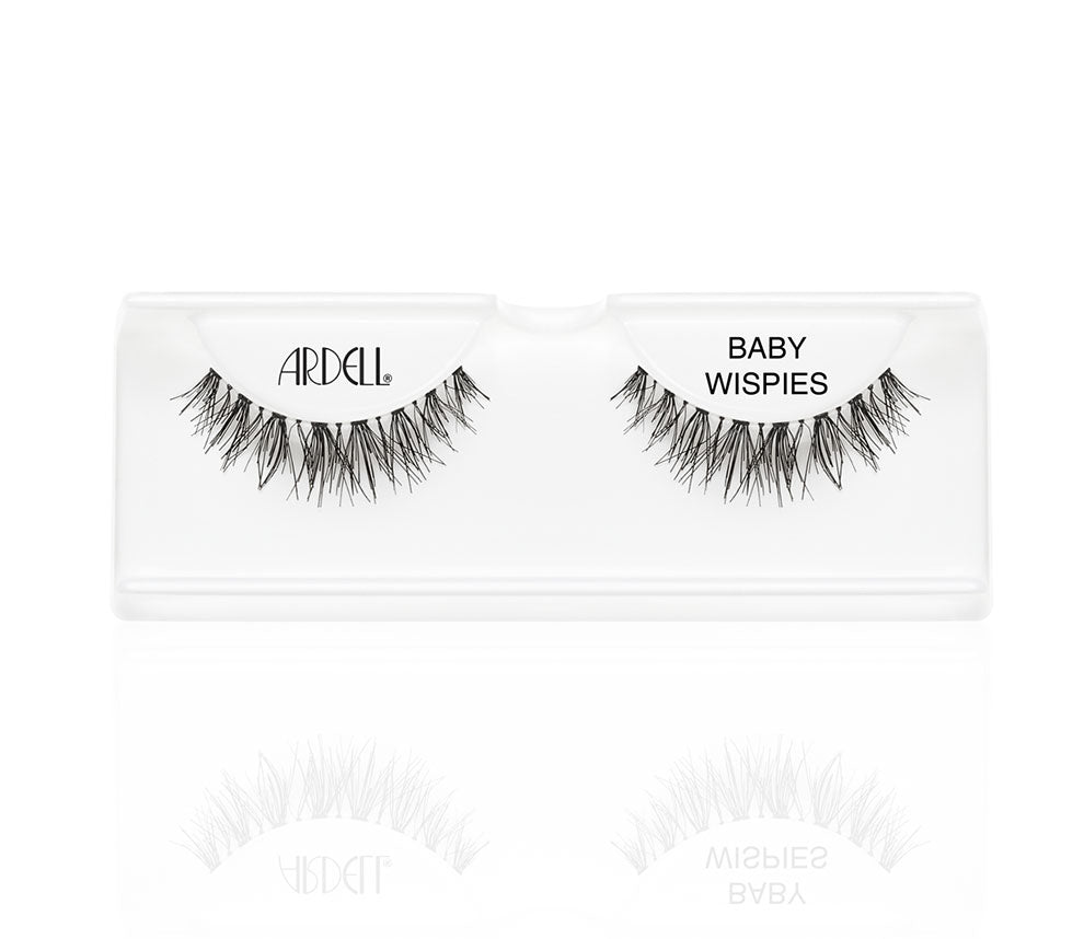 A set of Ardell Baby Wispies inside its inner plastic  packaging with some texts on  it