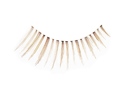 Close-up of an Ardell Natural 116 Brown faux lash for the right eye featuring clustered lash fibers