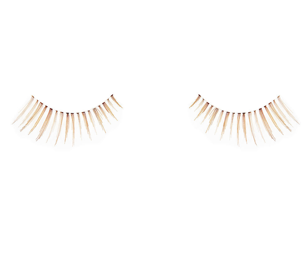 Set of Ardell Natural 116  Brown lashes side by side featuring clustered lash fibers
