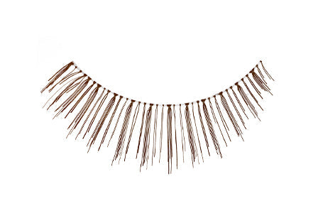 Close-up of an Ardell Natural 124 Brown faux lash for the right eye featuring clustered lash fibers