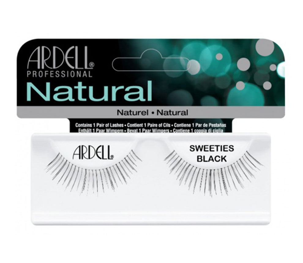 Front view of an Ardell Sweeties Lash false lashes set in complete retail wall hook packaging
