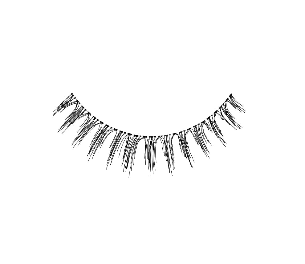 Close-up of an Ardell Luckies Lash for the right eye featuring clustered lash fibers