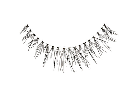 A closeup shot of Ardell Wispies Clusters 602 Striplash  with its accented clustered, uneven clustered lash style