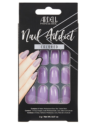 Front of Ardell Nail Addict Premium in Lovely Lavander color in packaging