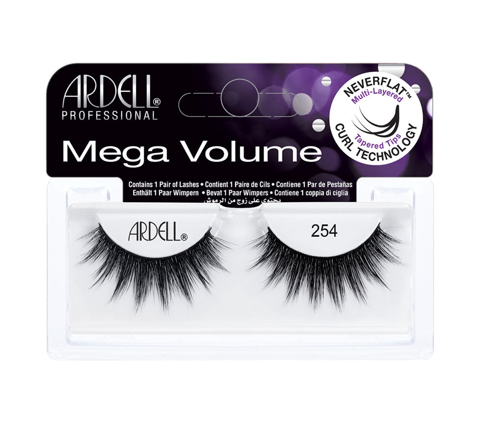 Ardell Mega Volume Lashes 254 Packaged – Premium, full-glam false eyelashes with bold, fluffy volume and long-lasting curl retention.