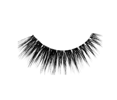 Ardell's 3D Faux Mink strip lashes to show natural style, shorter at the inner corner & more extended at the outer corner