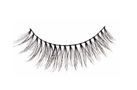 Close-up of an Natural 176 false lash for the right eye featuring clustered lash fibers