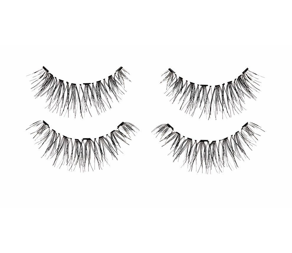 2 pairs of upper & lower Ardell Magnetic Lash - Double Wispies faux lashes for the left & right eyes side by side
