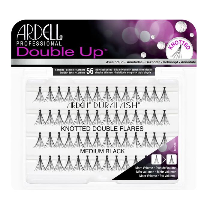 Ardell Double Up Knotted Double Flares in Medium Black for bold, volumized lash enhancement with lasting wear.