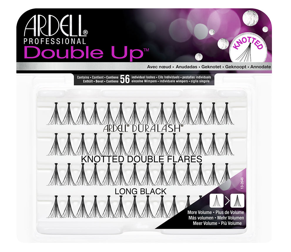 Ardell Knotted Double Up Individuals in long length inside its wall-hook ready retail packaging
