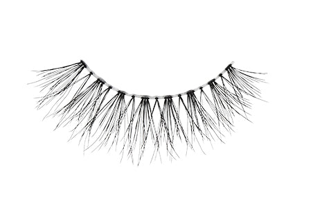 Close-up of a mid-length & volume Ardell Naked Lash 422 faux lash with criss-cross layering 