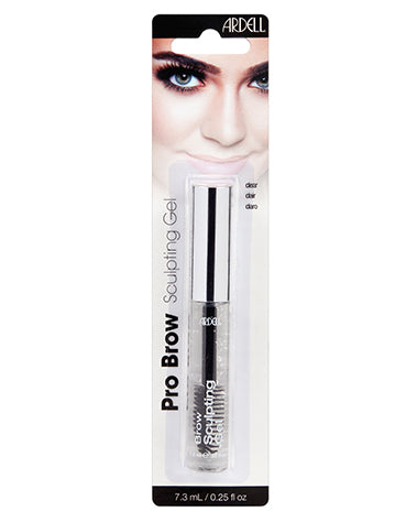 Front view of Ardell Brow Sculpting Gel Clear in retail wall hook packaging