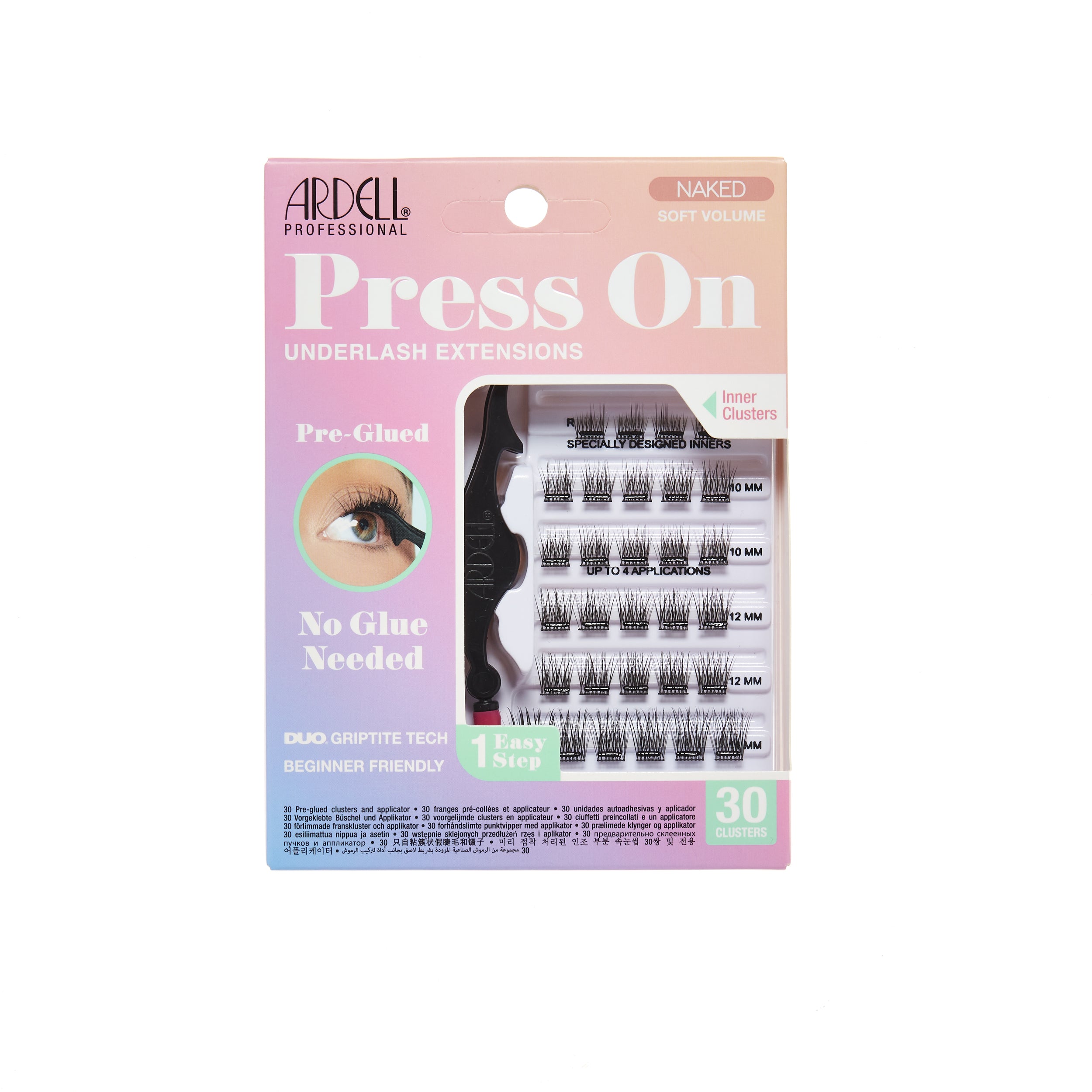 Front view Ardell Naked Press on Lash Underlash Extensions Soft Volume packaging