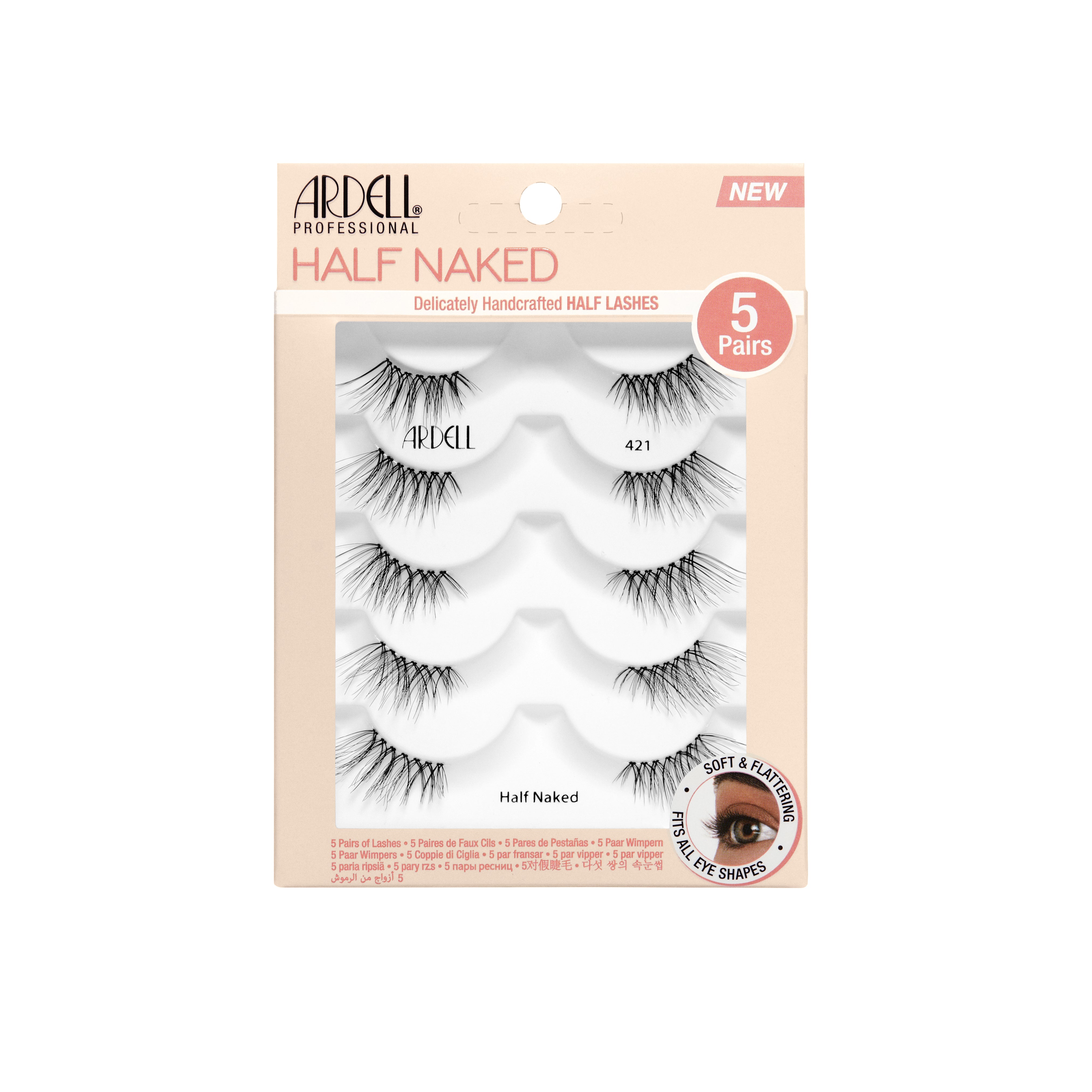 Ardell Half Naked 421, 5 pack lashes in packaging box 