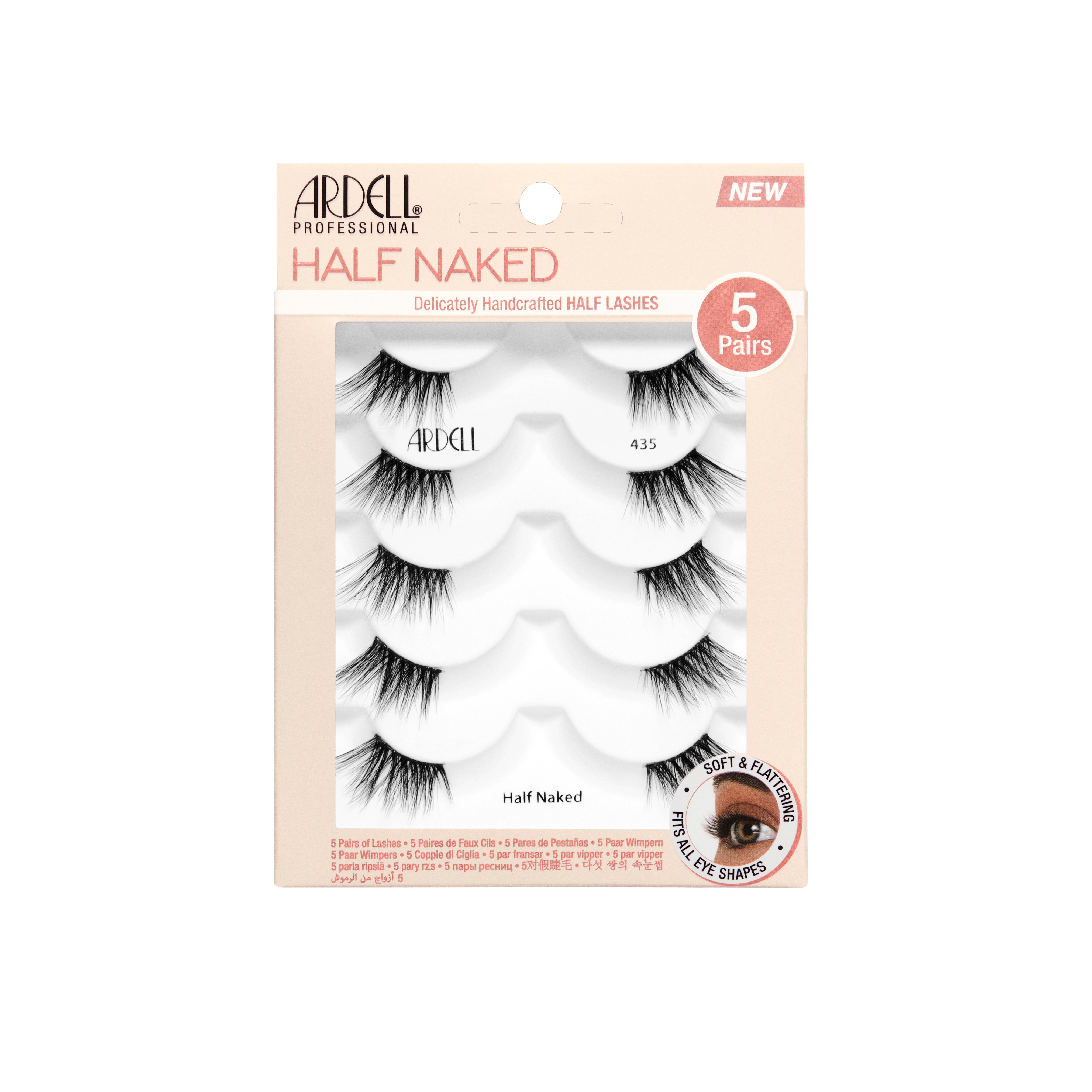 Ardell Half Naked 435, 5 pack lashes in packaging box 