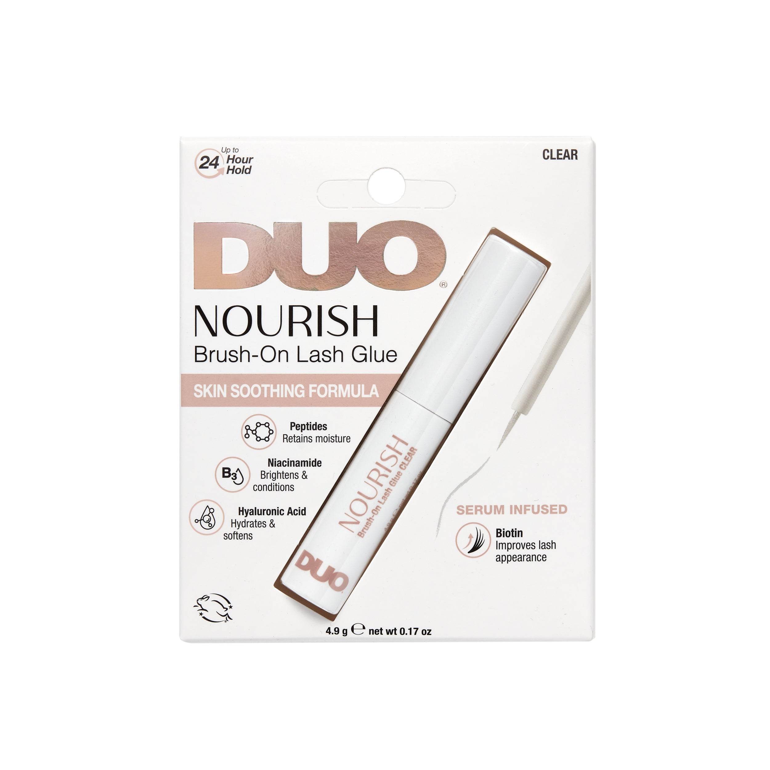 DUO Nourish Brush-On Lash Glue packaging on a white background
