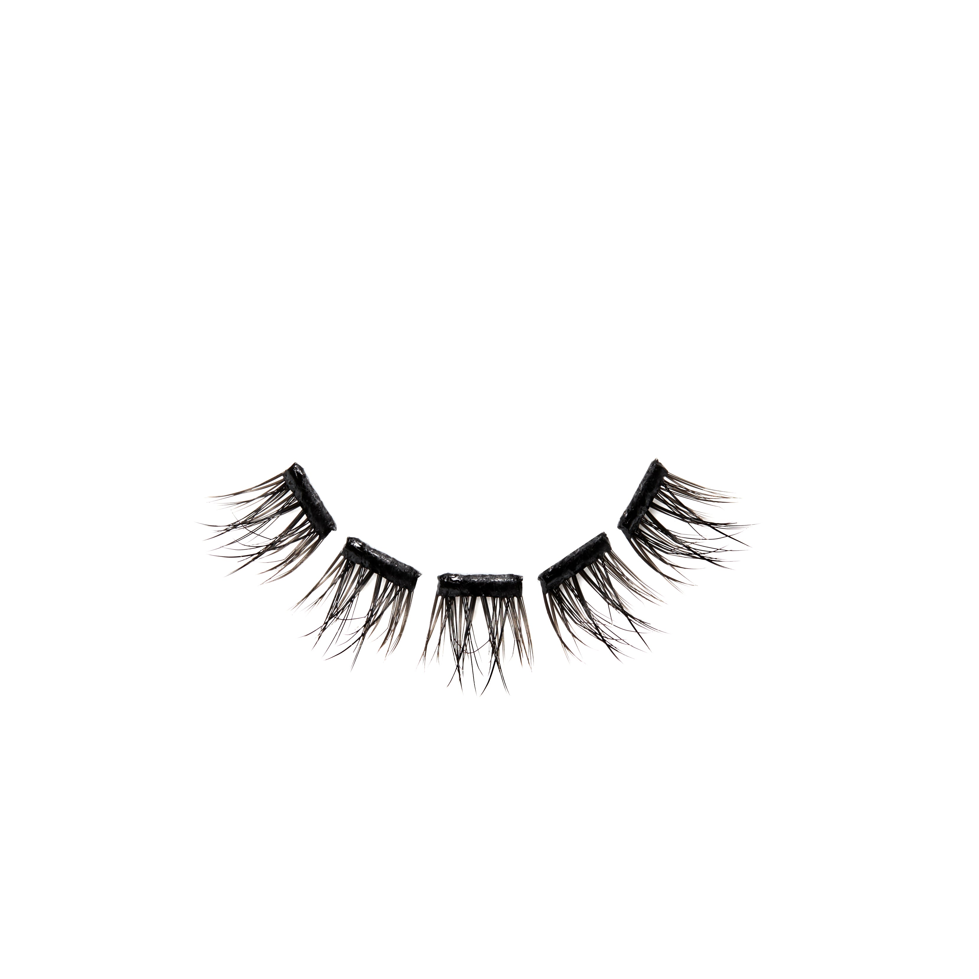 Pair of Press On Pre-Glued Underlash Extensions FauxMink Natural eyelashes on a white background