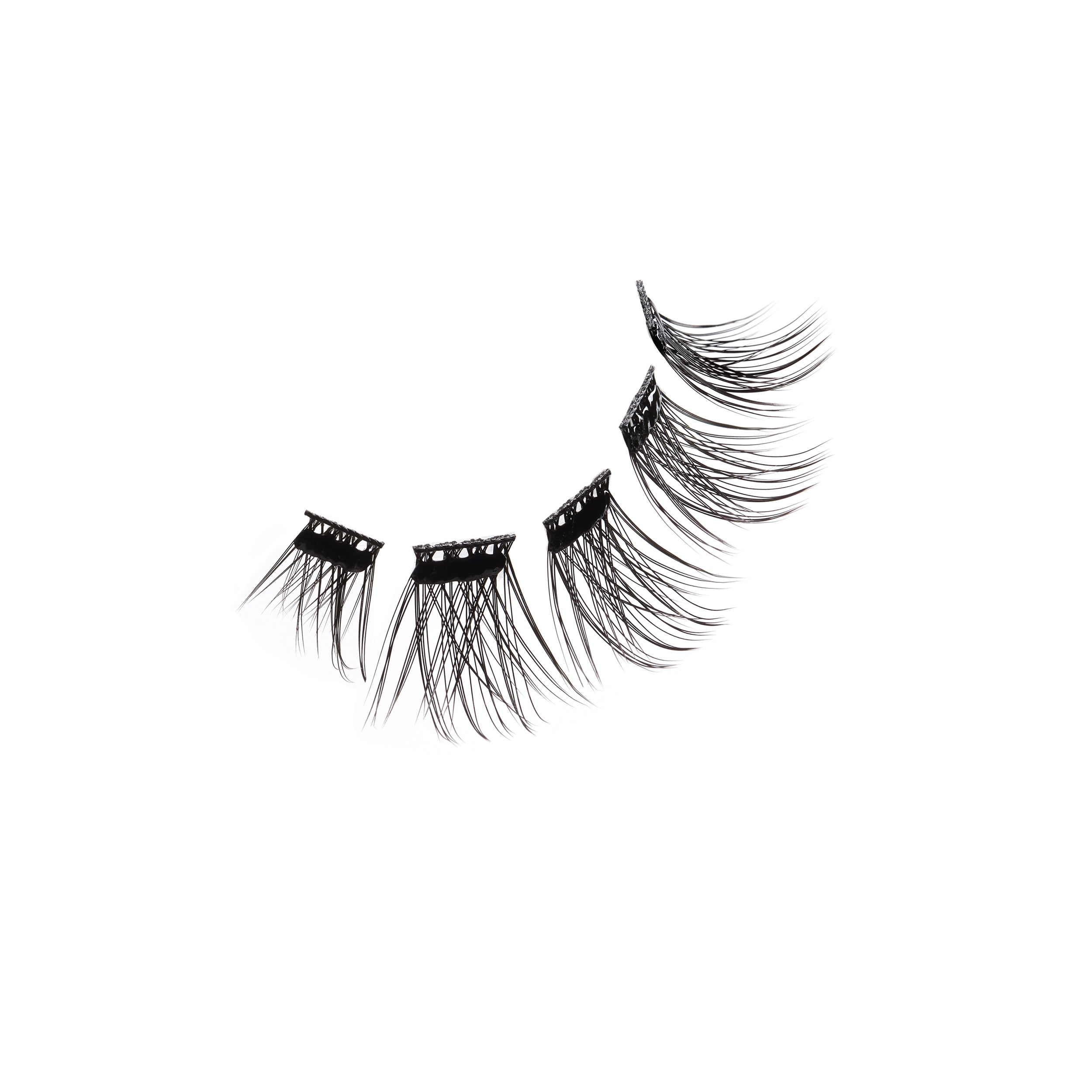 Floating set of Ardell Press-On Wispies Volume Lashes on a white background