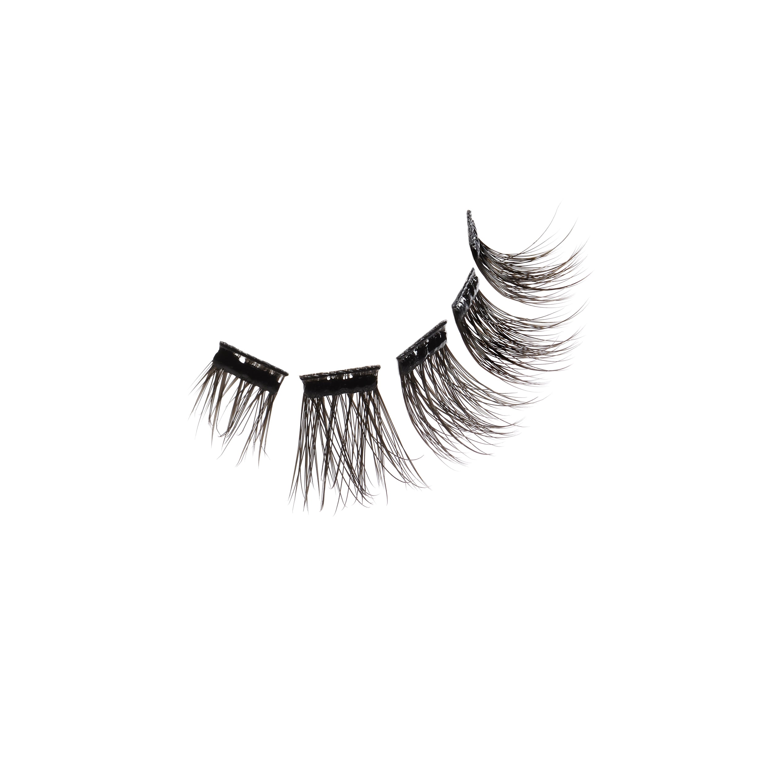 Floating set of Ardell Faux Mink Natural Lashes on white background 