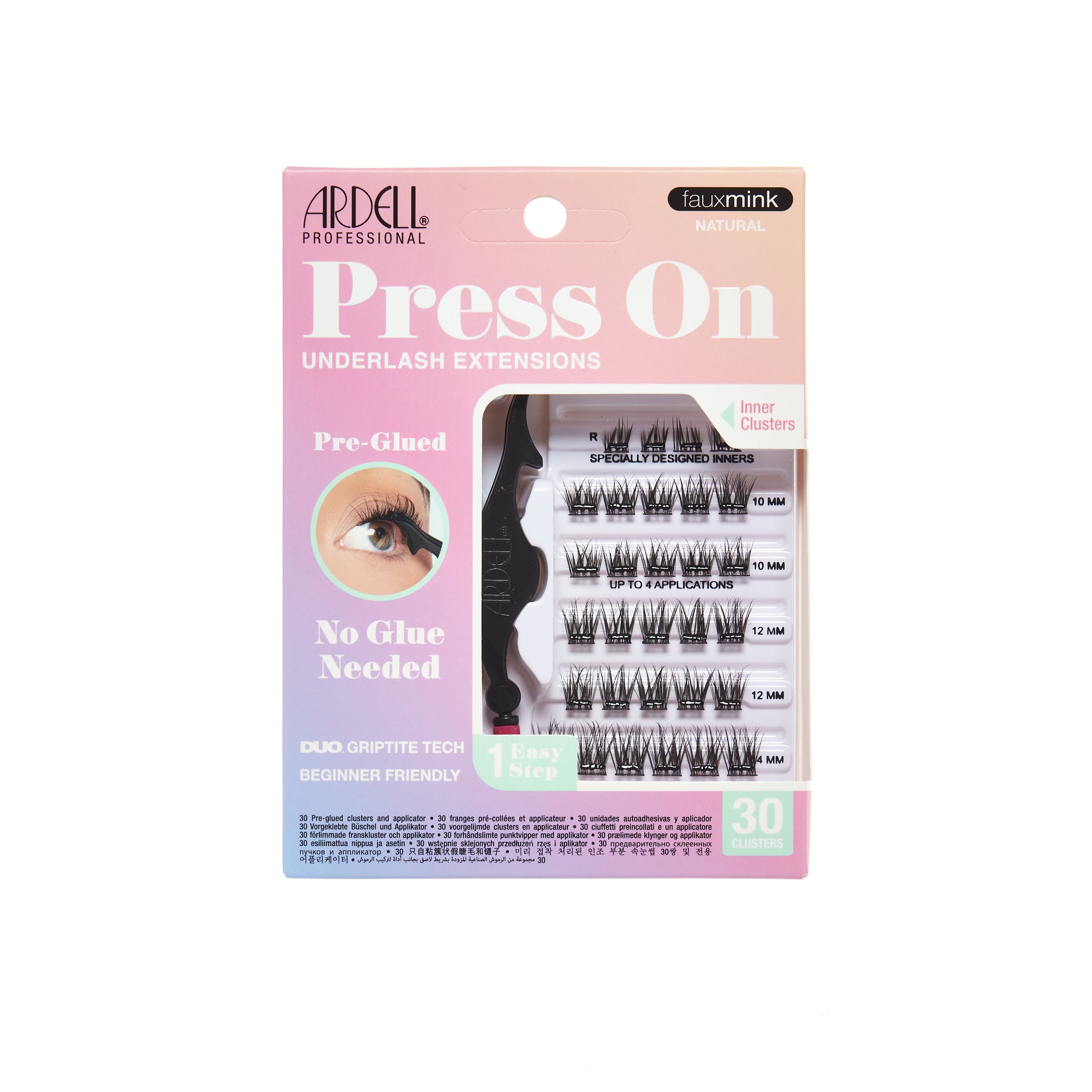 Front of Ardell Press-On Faux Mink Natural Lashes, light and wispy lashes for everyday wear.