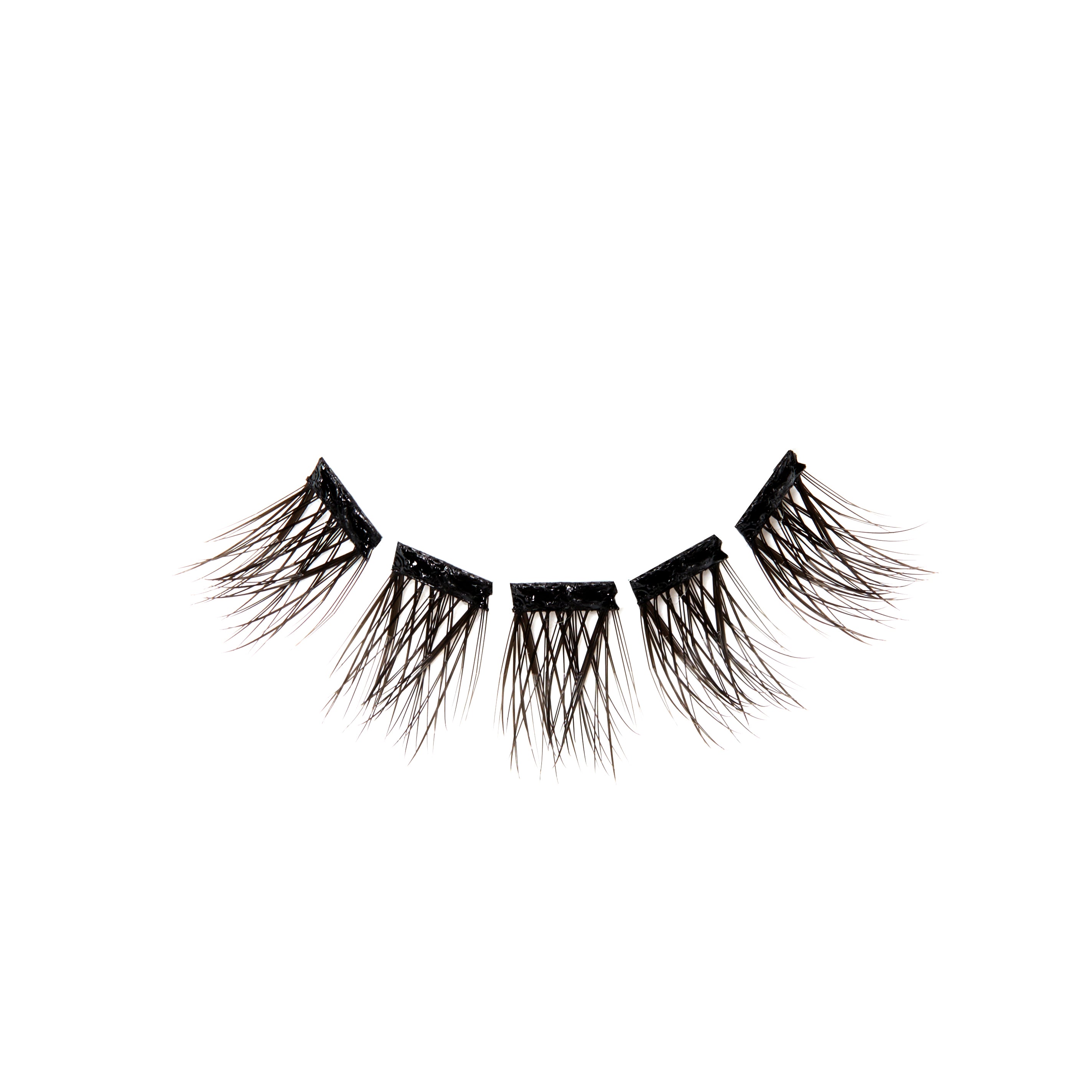 Pair of Press On Pre-Glued Underlash Extensions Fauxmink on a white background