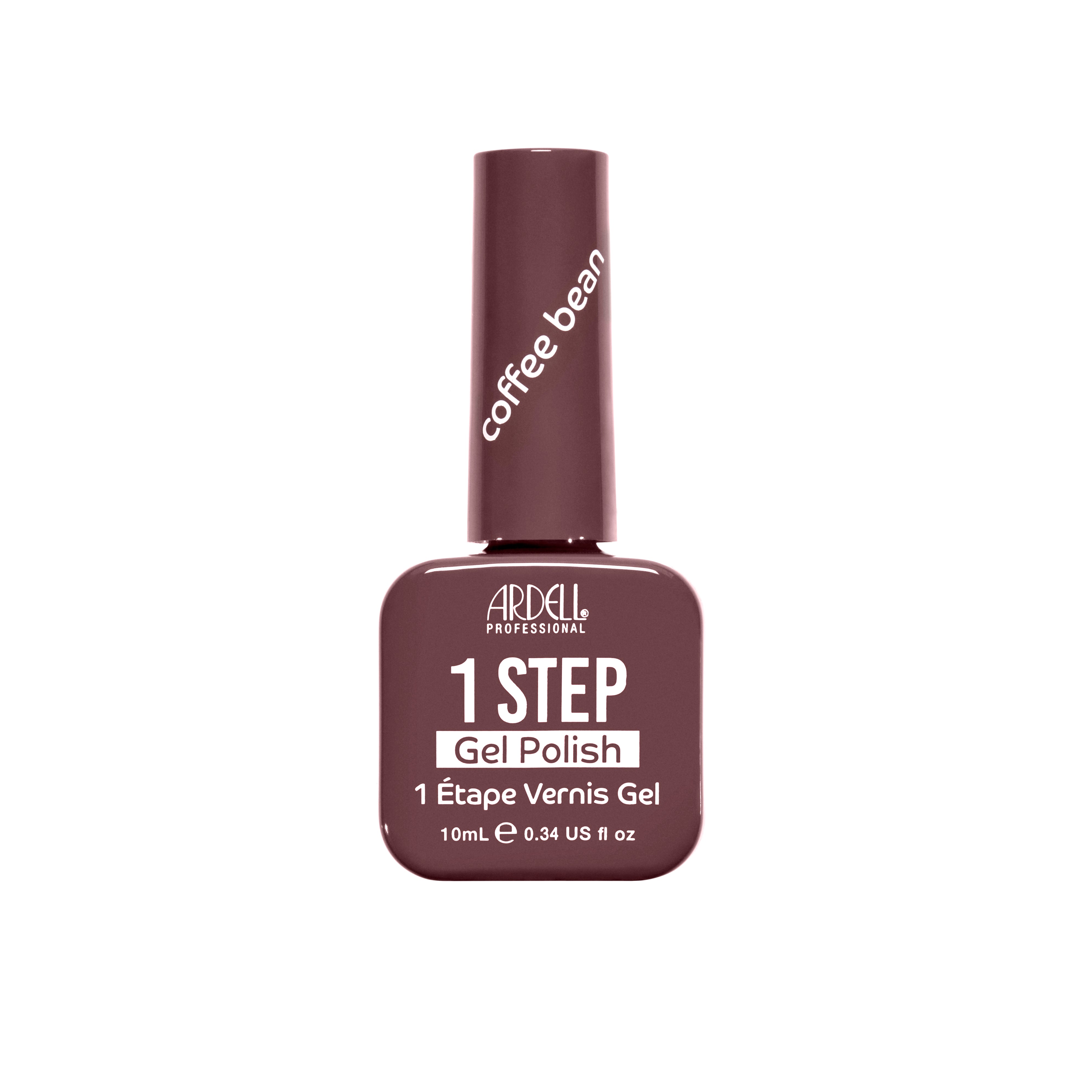 Ardell 1 Step Gel Polish in Coffee Bean, a rich mocha brown gel polish for a flawless one-step manicure.