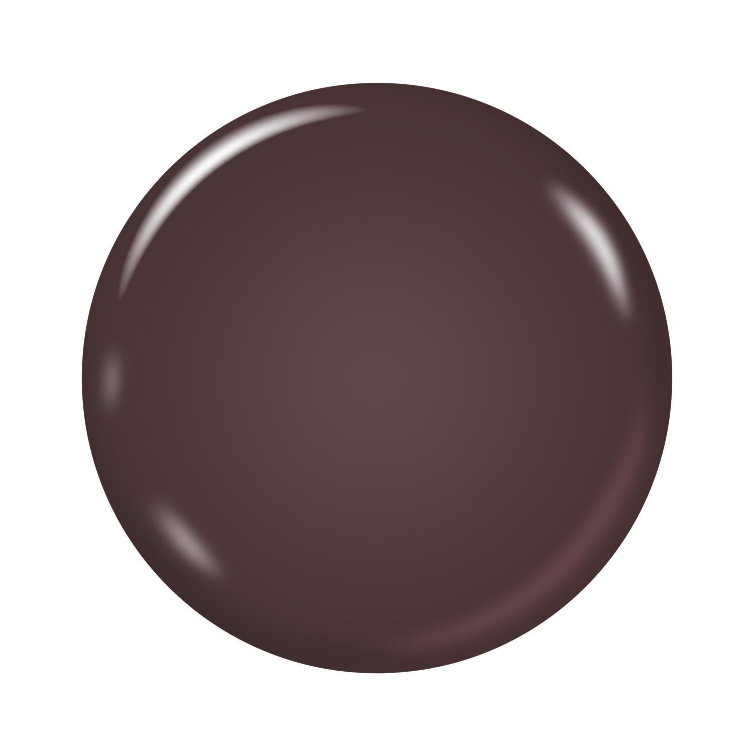 Close-up of Coffee Bean gel polish shade, a deep mocha brown with a smooth glossy finish.