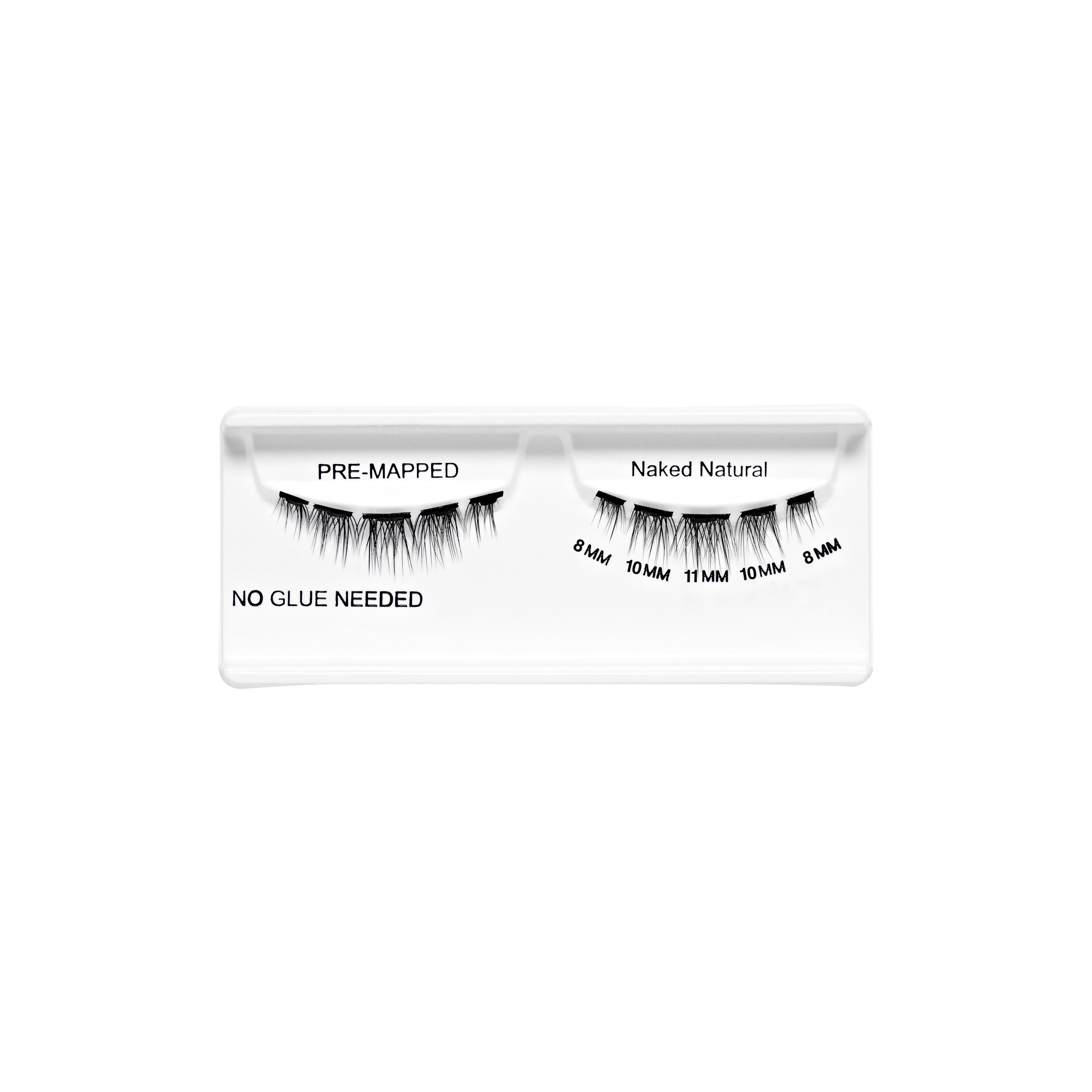 Tray of Ardell Press On Pre-Glued Underlash Extensions Naked Natural style, featuring pre-mapped lash clusters.