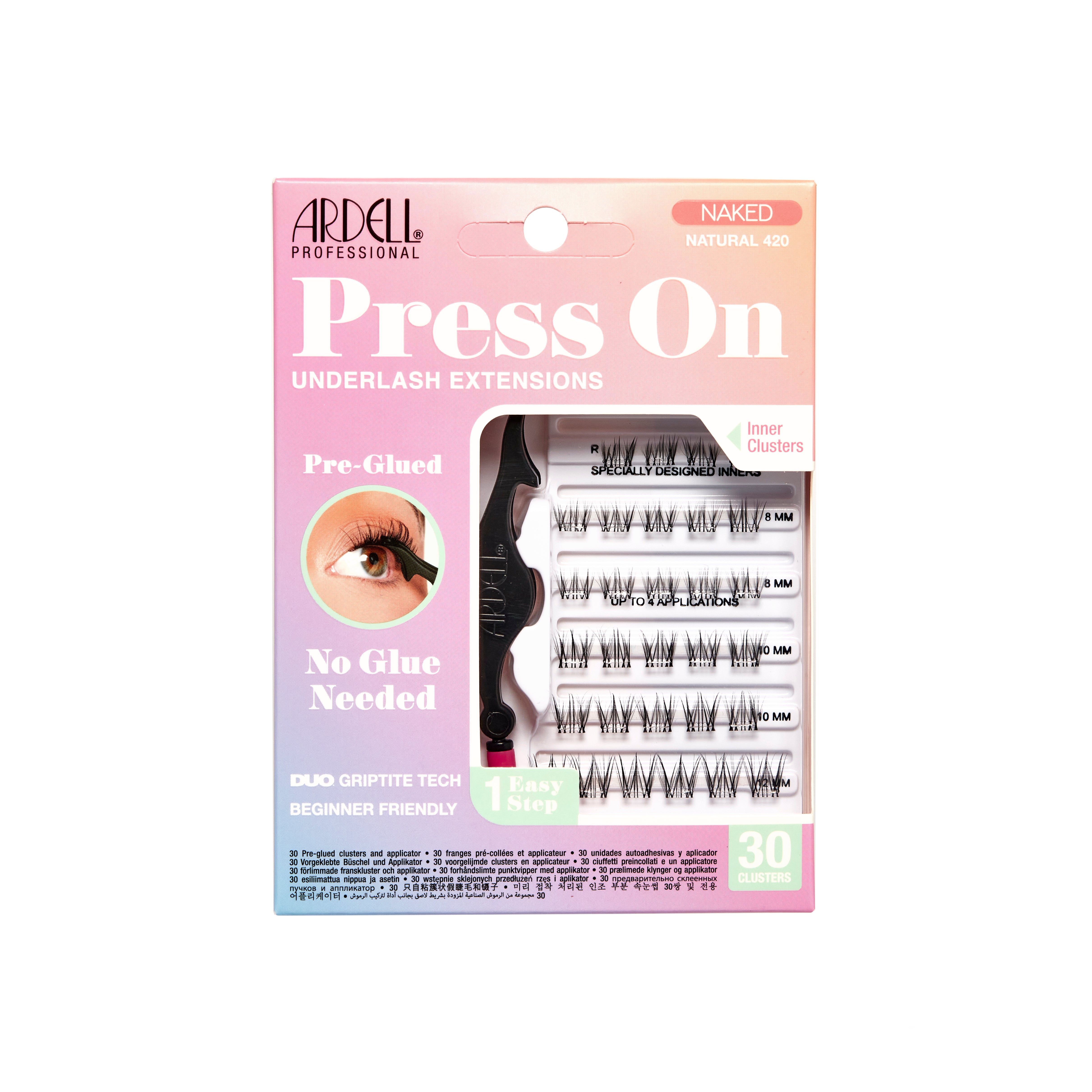 Press On Pre-Glued Underlash Extensions Naked 420 Front