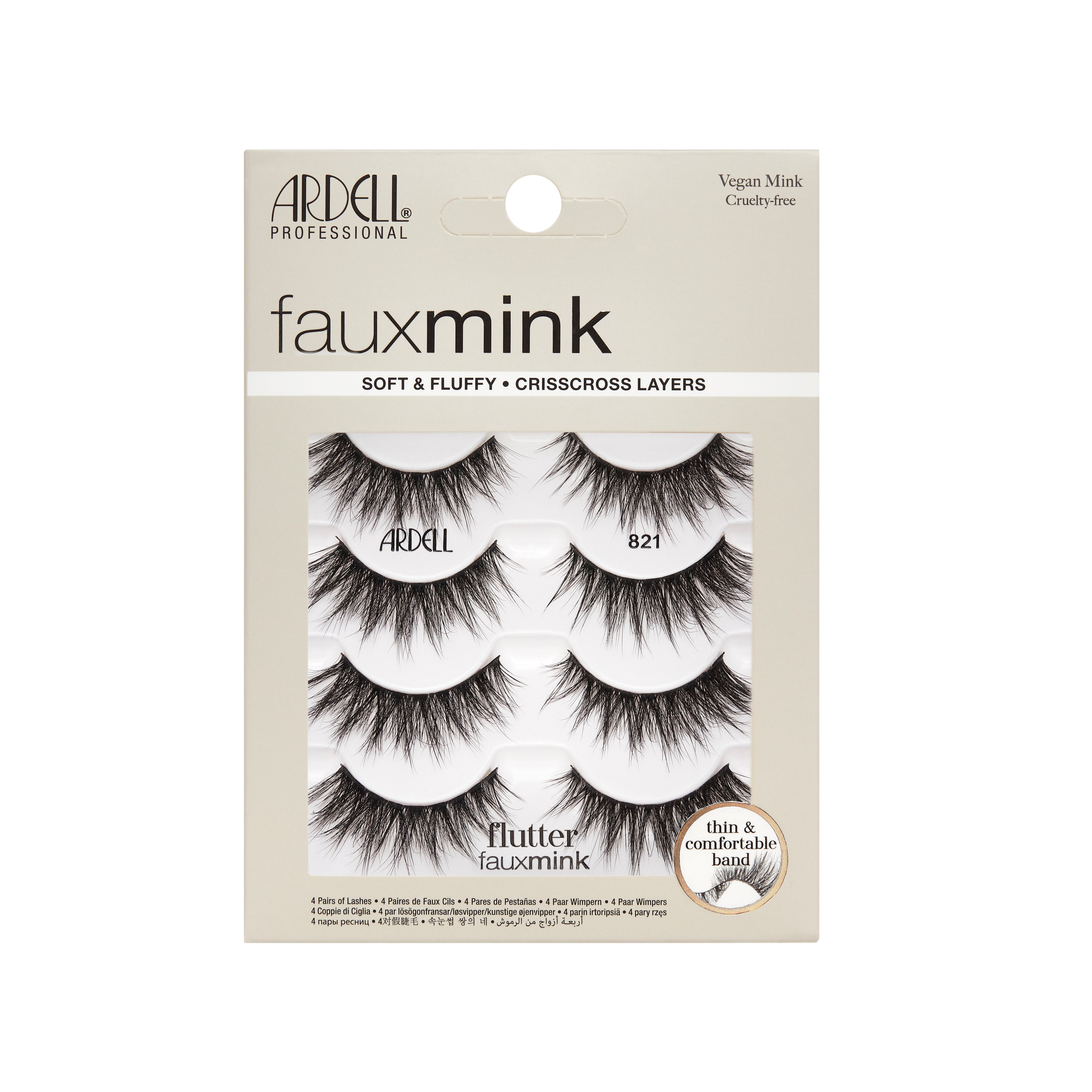 Ardell Fauxmink Flutter 821 | 4-Pair Lashes