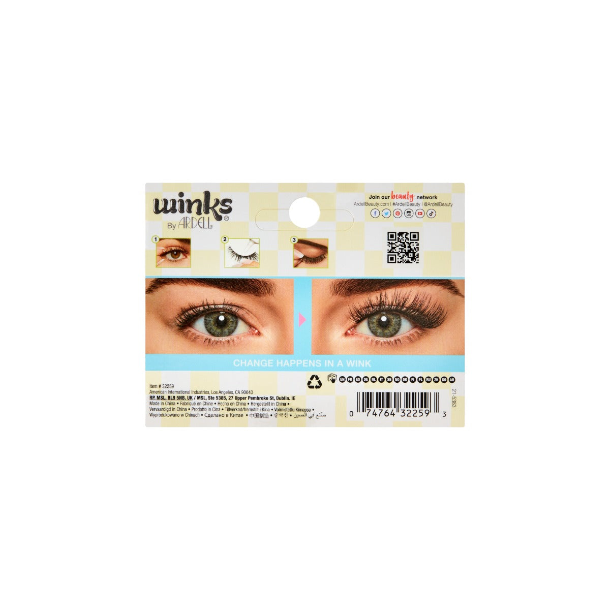 Back side of Winks Be Yourself Lashes ILY 