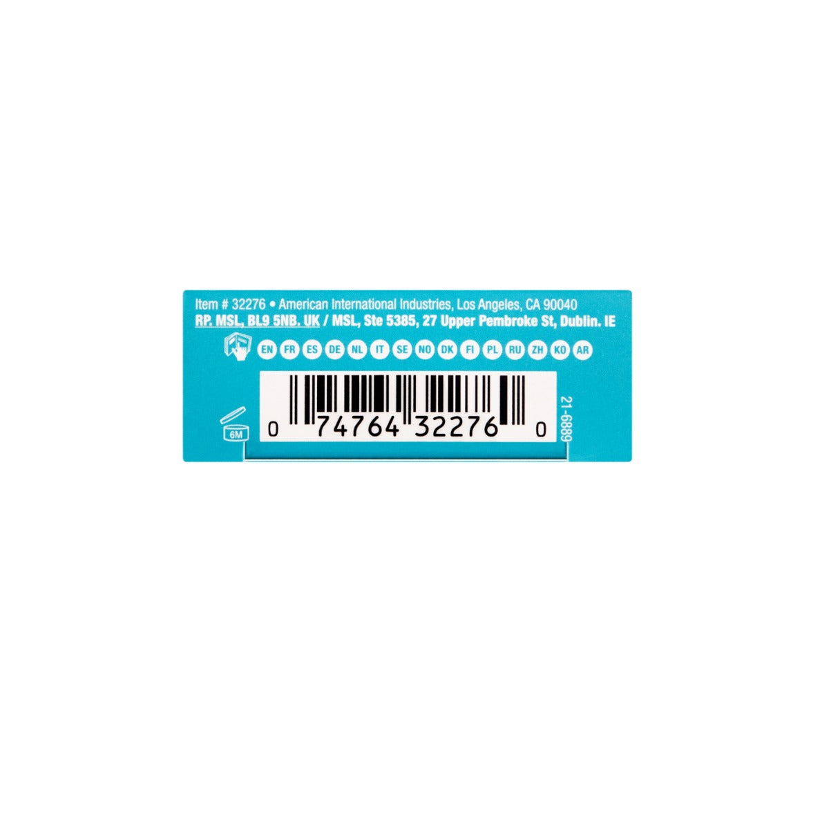 Bottom of Seamless Underlash 1  Day Clear Glue & Seal retail packaging showing barcode and other product information
