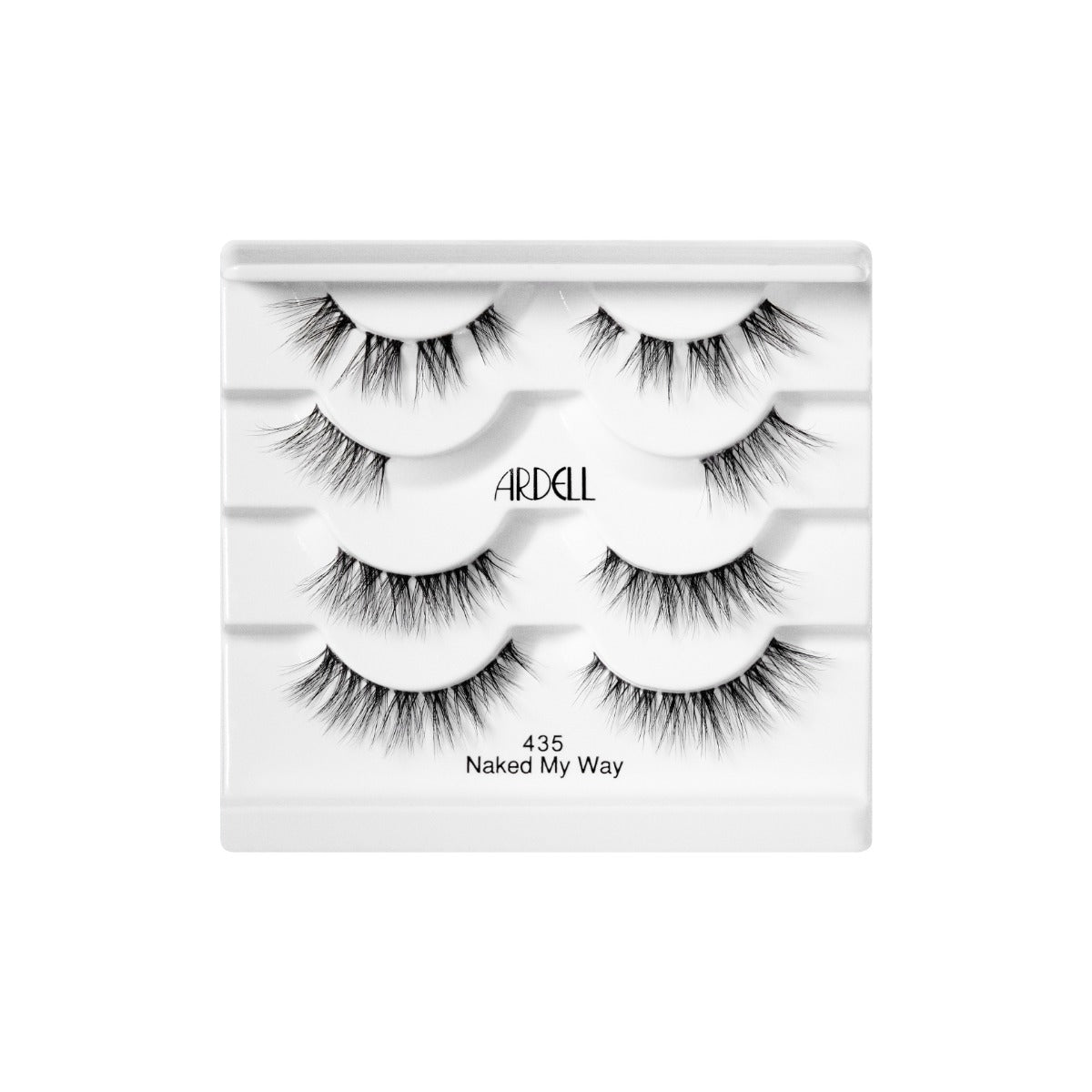 Naked My Way Lashes 435 tray showcasing included lash pairs