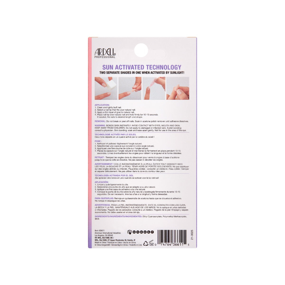 Back of a 12 nail packaging box 