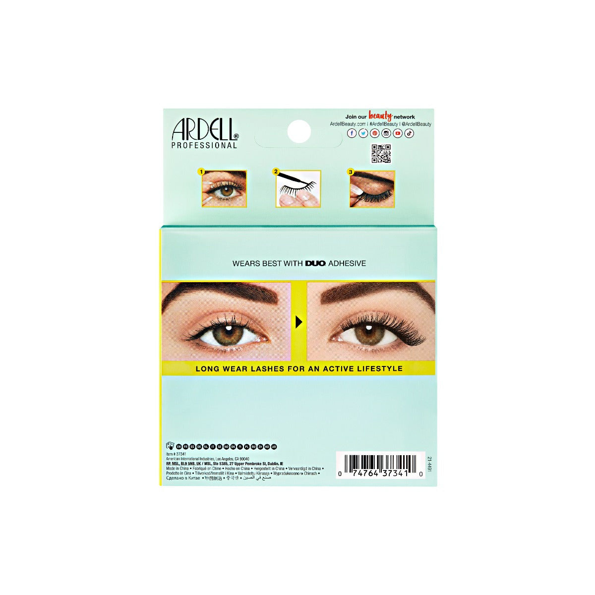 Back side of Ardell Active Lash Speedy 4 Pack 