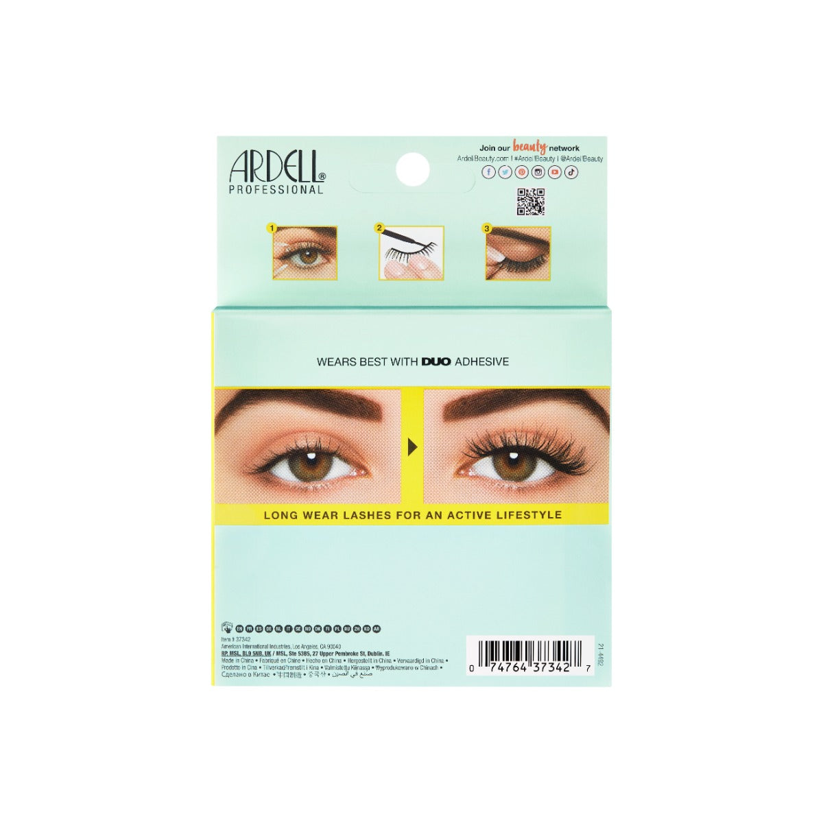 Back side of Ardell Active Lash Gainz 4 Pack