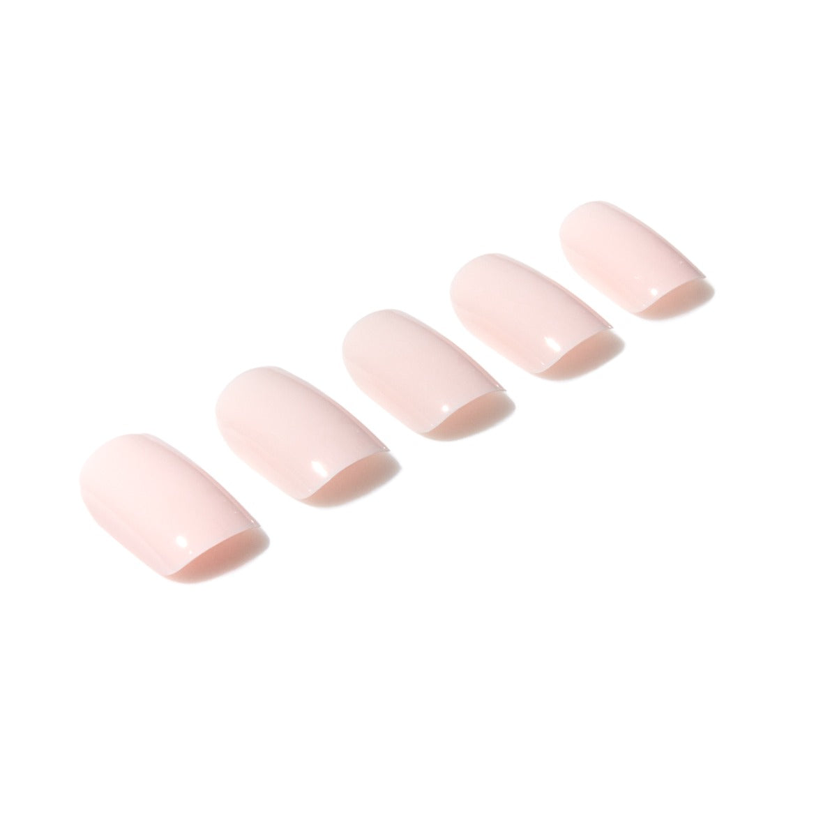 5 nails displayed from the Ardell Nail Addict Naked Porcelain 