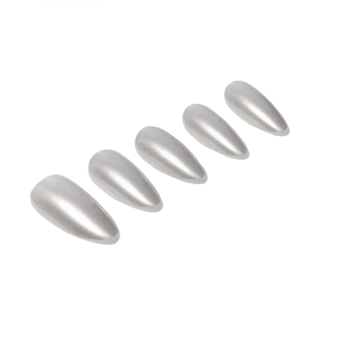 5 nails from the Ardell Nail Addict Naked Monarch product 
 