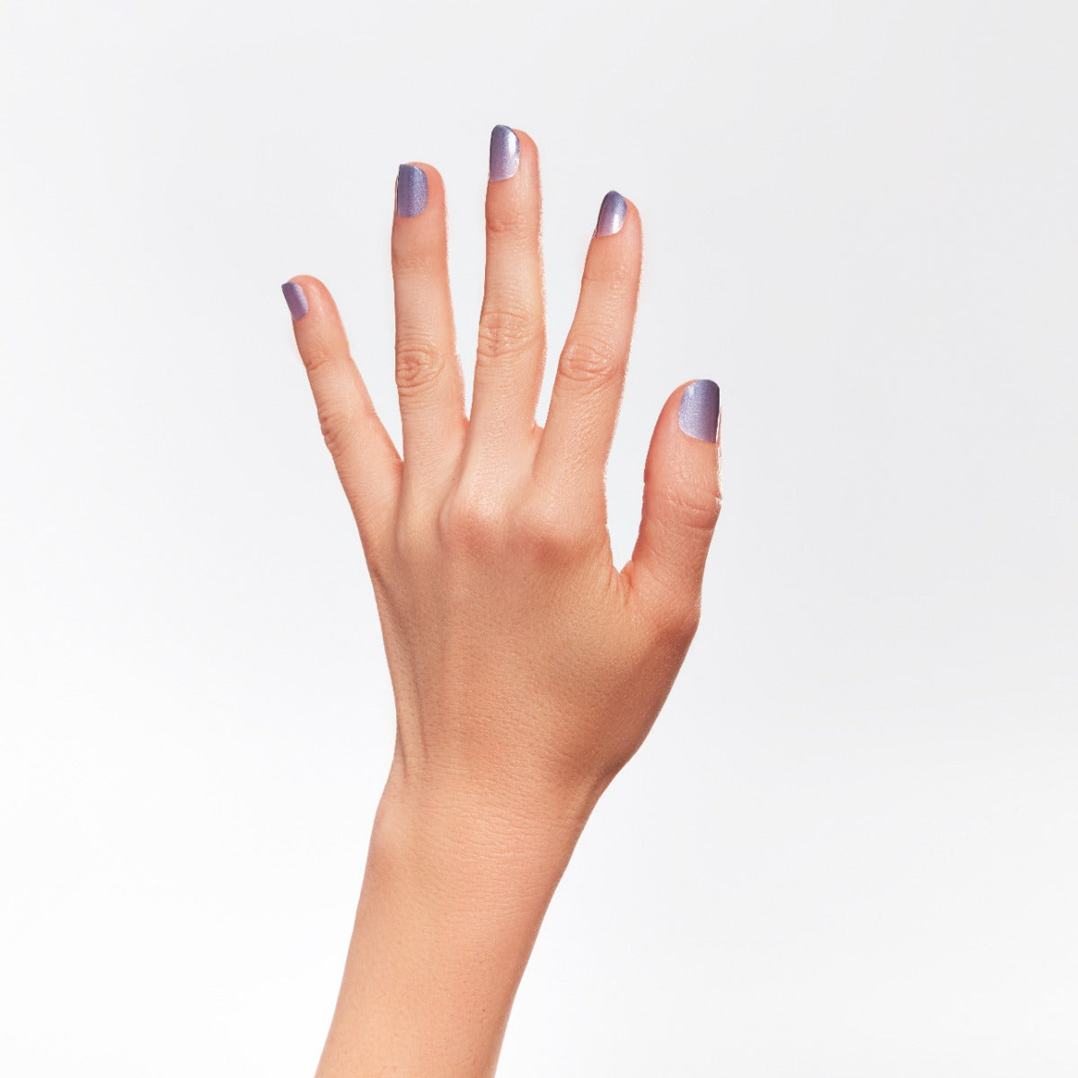 Model's left hand wearing Ardell Nail Addict Nail Strips - Lavender Bliss
