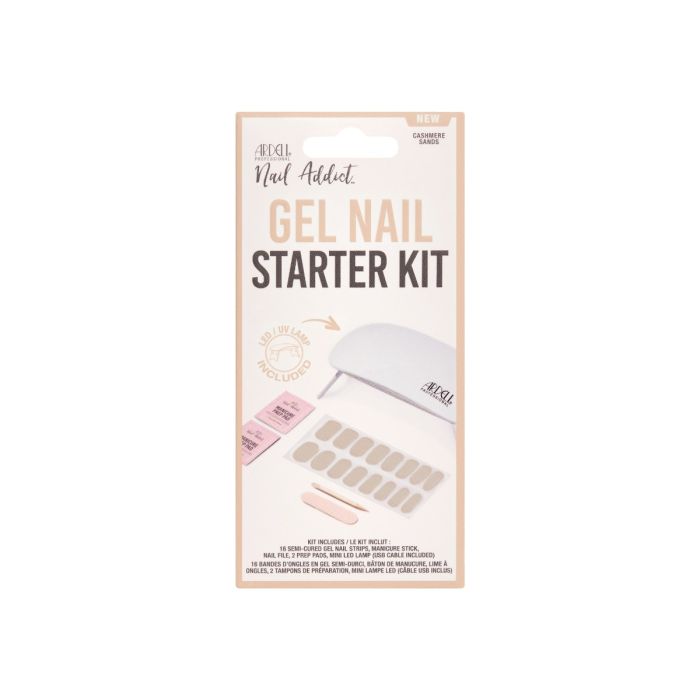 Ardell Nail Addict Starter Kit in Cashmere Sands – Front of boxed nude manicure kit.