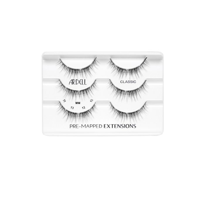 Ardell Kitten Eye Pre-Mapped Lash Extensions in tray – organized reusable clusters for easy at-home application.