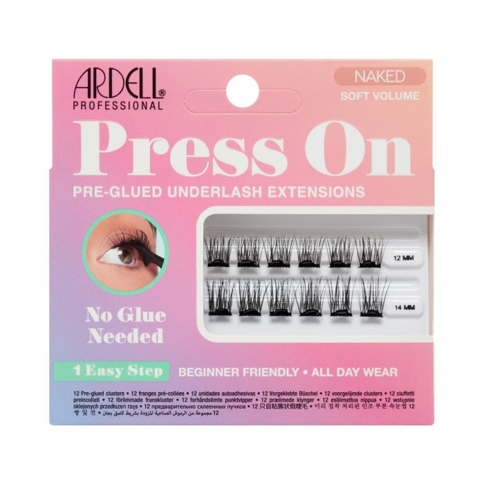 Front of Ardell Press-On Naked Soft Volume 12pc Mini Pack, featuring natural pre-glued lash segments.