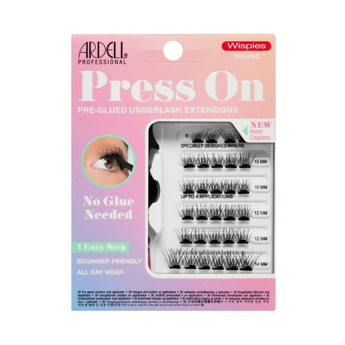 Front of Ardell Press-On Wispies Volume Lashes, designed for bold, fluffy lash enhancement.