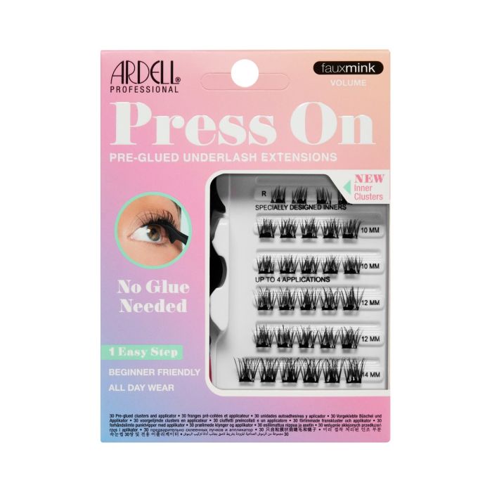 Front of Ardell Press-On Faux Mink Volume Lashes, bold lash segments for a dramatic, full look.