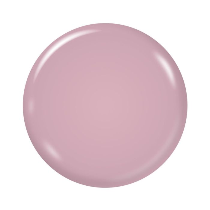Color swatch dot of Dahlia Dreams gel polish, a soft pastel pink with a creamy finish.