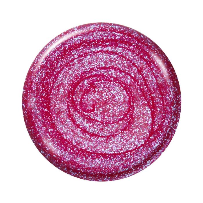 Peony Shimmer nail color dot in bright bubblegum pink with subtle shimmer, ideal for nail polish swatches.