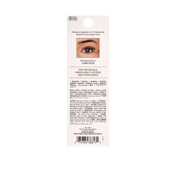 Back of Ardell Extensions Applicator packaging with usage instructions and product details.