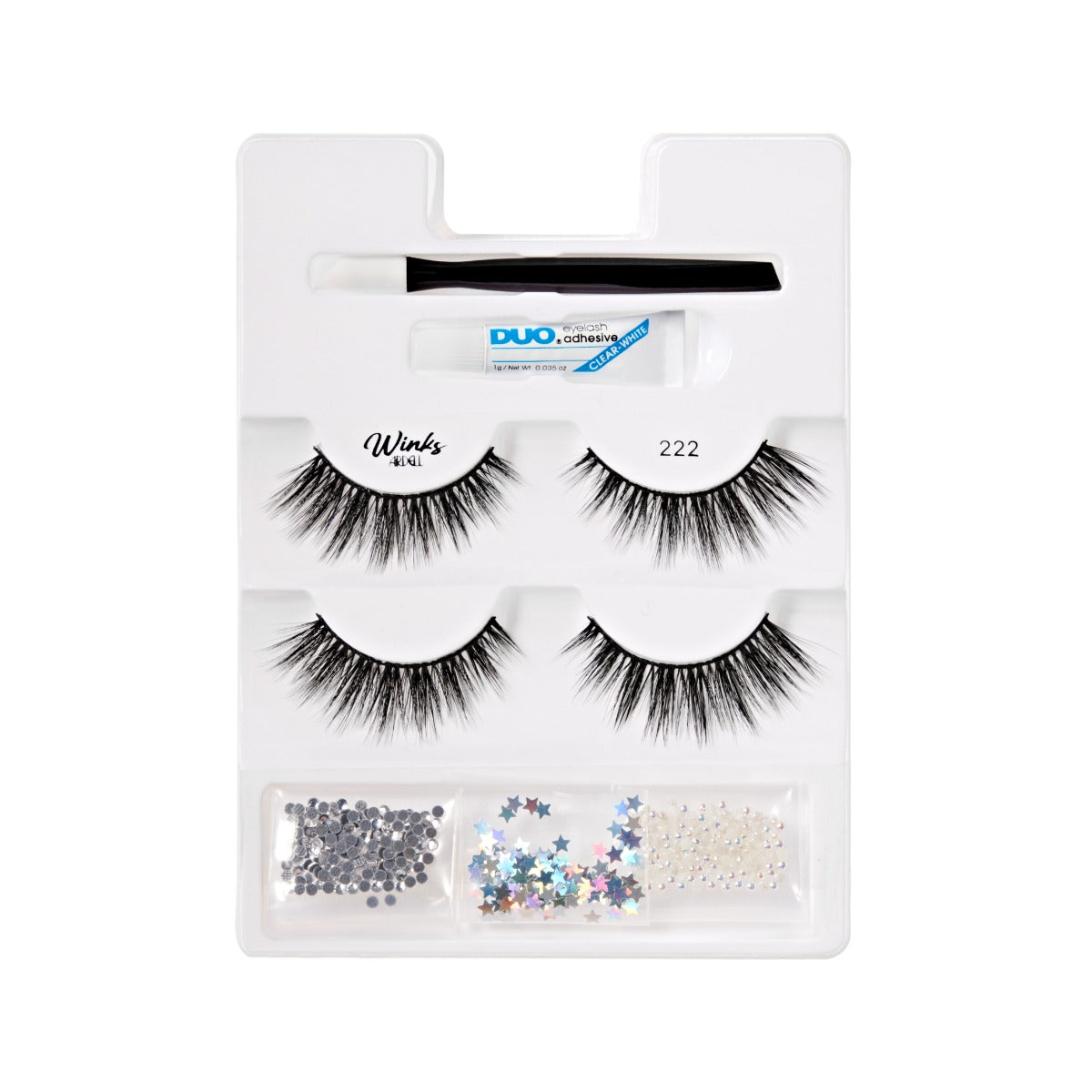 1 pair of lashes on a white background 

